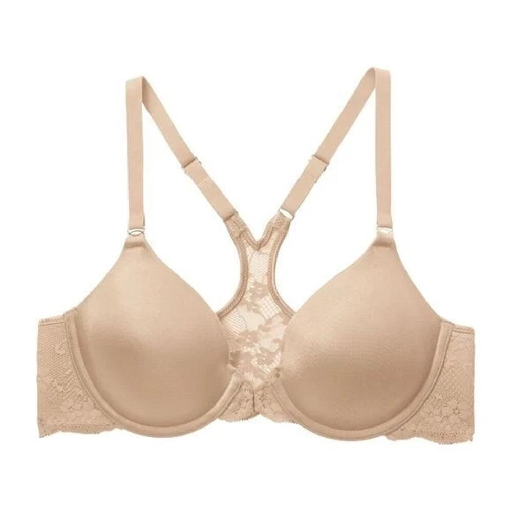 NWT $40 Maidenform Latte Lift front closure T-Back Bra w Lace 07112 36DD 36 dd